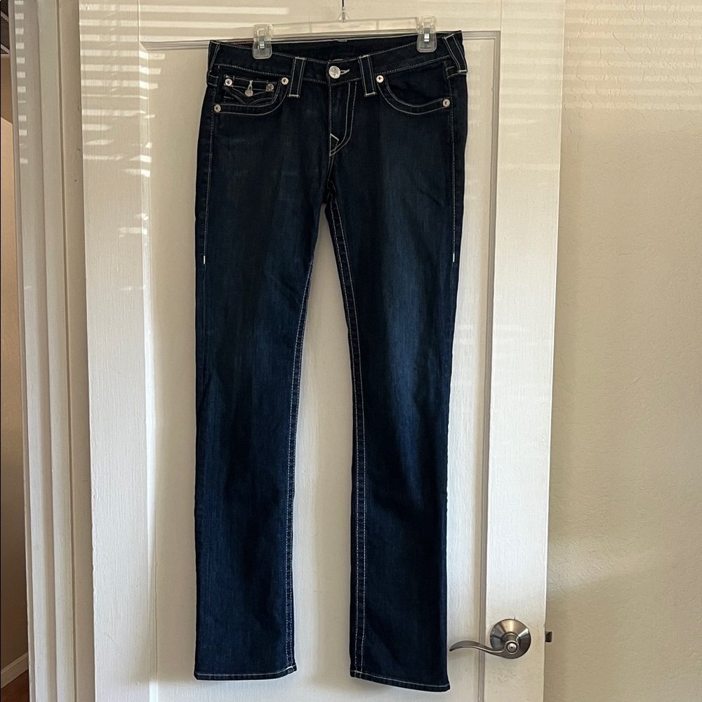 True Religion Dark Blue Straight Leg Jeans